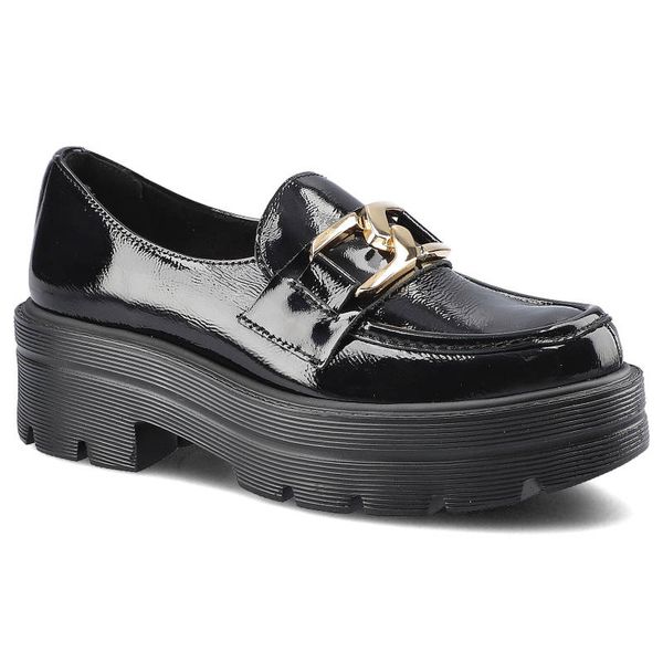 Czarne Półbuty Lemar Damskie Eleganckie Obuwie. Czarne półbuty damskie Lemar, z aplikacjami, bez obcasa, na platformie, bez zapięcia. Za 245.00 zł.