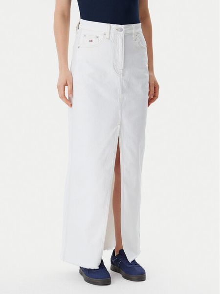 Tommy Jeans Spódnica jeansowa Claire DW0DW20125 Écru Regular Fit. Spódnice damskie Tommy Jeans, bez wzorów, z bawełny. Za 249.99 zł.