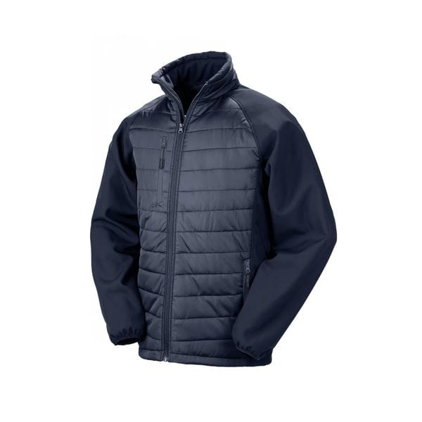 Kurtka puchowa z recyklingu Result Softshell Black Compass Softshell. Niebieskie kurtki damskie RESULT, na zimę, m, bez wzorów, z materiału, bez kaptura. Za 237.50 zł.