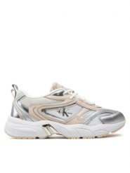 Calvin Klein Jeans Sneakersy Retro Tennis Low Lace Mh Ml Mr YW0YW01381 Biały. Białe obuwie sportowe damskie Calvin Klein Jeans, z jeansu, bez zapięcia. Za 419.99 zł.