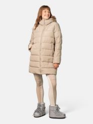 KARI TRAA Płaszcz zimowy "Linn" w kolorze szarobrązowym rozmiar: L. Brązowe płaszcze damskie Kari Traa, na zimę, l, bez wzorów, z puchu, bez kaptura. Za 521.99 zł.