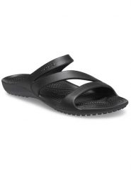 Crocs Klapki "Kadee II" w kolorze czarnym rozmiar: 34/35. Czarne klapki damskie Crocs, bez wzorów, z otwartym noskiem, bez obcasa, bez zapięcia. Za 76.45 zł.
