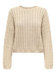 ONLY Sweter w kolorze beżowym rozmiar: XL. Brązowe swetry klasyczne damskie Only, xl, bez kołnierzyka. Za 79.03 zł.