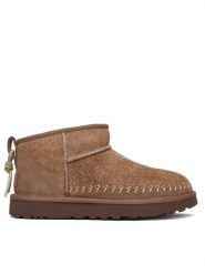 Ugg Śniegowce W Classic Ultra Mini Biarritz 1171538 Beżowy. Brązowe śniegowce damskie Ugg, ze skóry. Za 809.99 zł.