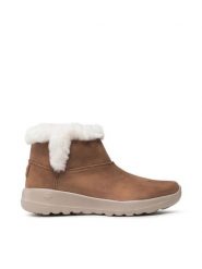 Skechers Botki Endeavor 144013/CSNT Brązowy. Brązowe botki damskie Skechers, z materiału, bez obcasa, na płaskiej podeszwie, bez zapięcia. Za 285.59 zł.