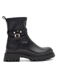 DeeZee Botki TINSLEY WS5650A-16 Czarny. Czarne botki damskie DeeZee, z syntetyku, bez obcasa, na płaskiej podeszwie, bez zapięcia. Za 119.99 zł.