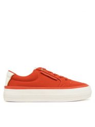 Tommy Hilfiger Sneakersy Essential Vulc Textile Sneaker FW0FW08323 Pomarańczowy. Brązowe obuwie sportowe damskie Tommy Hilfiger, z materiału, bez zapięcia. Za 229.99 zł.