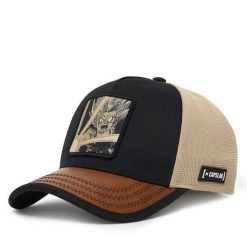 Czapka z daszkiem Capslab. Brązowe czapki z daszkiem damskie CapsLab, bez wzorów. Za 169.99 zł.