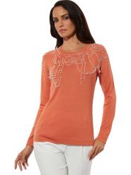Creation L Sweter w kolorze pomarańczowym rozmiar: 42. Pomarańczowe swetry klasyczne damskie creation L, l, bez kołnierzyka. Za 76.39 zł.