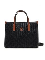 Tommy Hilfiger Torebka Th City Mini Tote AW0AW18393 Czarny. Czarne torebki klasyczne damskie Tommy Hilfiger, ze skóry, bez dodatków. Za 649.99 zł.