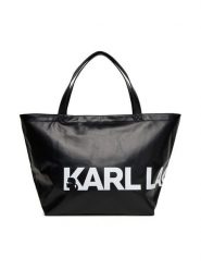 KARL LAGERFELD Torebka A3W50029 Czarny. Czarne shopper bag KARL LAGERFELD, bez wzorów, ze skóry, bez dodatków. Za 499.99 zł.