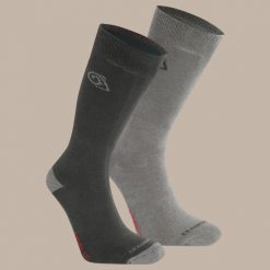 Skarpety turystyczne Craghoppers NosiLife Travel Twin Pack Socks. Brązowe skarpetki damskie Craghoppers, bez wzorów. Za 169.99 zł.