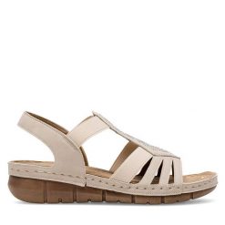 Sandały Clara Barson. Brązowe sandały damskie Clara Barson, bez wzorów, bez obcasa, na płaskiej podeszwie, bez zapięcia. Za 99.99 zł.