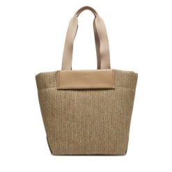 Torebka Calvin Klein. Brązowe shopper bag Calvin Klein, bez wzorów, bez dodatków. Za 339.99 zł.