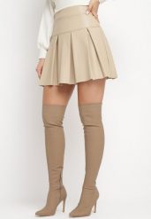 Beżowa Spódnica Bellica. Brązowe spódnice damskie Born2be, m, bez wzorów, mini. Za 84.99 zł.
