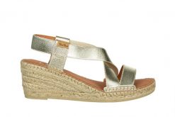 Sandały Toni Pons Tura-RC Platinum 204008, Złoty, Skóra naturalna - 39. Żółte sandały damskie Toni Pons, bez wzorów, z bawełny, bez obcasa, bez zapięcia. W wyprzedaży za 197.10 zł.