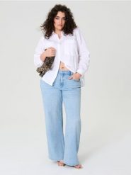 Jeansy wide leg high waist - niebieski. Niebieskie jeansy damskie Sinsay, z podwyższonym stanem. Za 69.99 zł.
