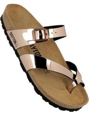 BAYTON Japonki w kolorze różowozłotym rozmiar: 38. Czerwone klapki damskie Bayton, bez wzorów, z otwartym noskiem, bez obcasa, bez zapięcia. Za 109.52 zł.