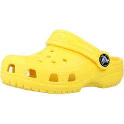 Klapki Crocs Model Classic Clog T Kolor żółty. Żółte klapki damskie Crocs, bez wzorów, z gumy, bez obcasa, bez zapięcia. Za 175.99 zł.
