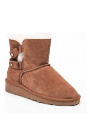Gooce Skórzane botki zimowe "Shirley" w kolorze jasnobrązowym rozmiar: 40. Brązowe botki damskie Gooce, na zimę, ze skóry, bez obcasa, bez zapięcia. Za 152.98 zł.