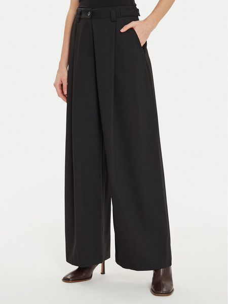 Imperial Spodnie palazzo P5B8IIC Czarny Wide Leg. Czarne spodnie materiałowe damskie Imperial, bez wzorów, z materiału. Za 229.99 zł.