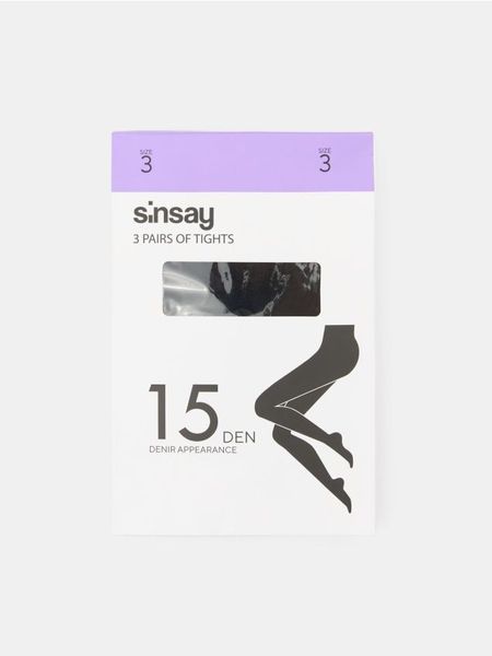 Rajstopy 3 pack - czarny. Czarne rajstopy Sinsay, bez wzorów. Za 19.99 zł.