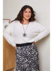 Curvy Lady Sweter w kolorze białym rozmiar: 44/46. Białe swetry klasyczne damskie Curvy Lady, ze splotem, bez kołnierzyka. Za 136.45 zł.