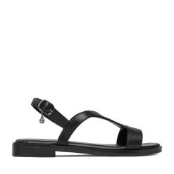 Sandały Lasocki. Czarne sandały damskie Lasocki, bez wzorów, bez obcasa, na płaskiej podeszwie, bez zapięcia. Za 129.99 zł.