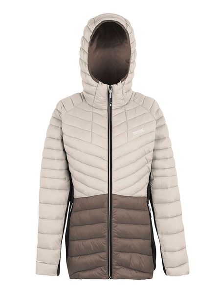 Regatta Kurtka hybrydowa "Leedre" w kolorze kremowym rozmiar: 42. Brązowe kurtki damskie Regatta, bez wzorów, bez kaptura. Za 232.23 zł.