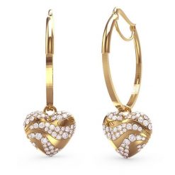 Kolczyki Guess. Żółte kolczyki damskie Guess, złote. Za 239.99 zł.