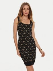 Guess Sukienka dzianinowa Sarah W4BK98 Z3JD2 Czarny Slim Fit. Czarne sukienki damskie Guess, z aplikacjami, z dzianiny, bez ramiączek. Za 279.99 zł.