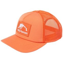 Czapka trucker Helly Hansen. Brązowe czapki z daszkiem damskie Helly Hansen, bez wzorów, z bawełny. Za 177.00 zł.
