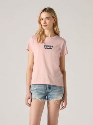 Levi's Koszulka w kolorze jasnoróżowym rozmiar: XL. Różowe bluzki damskie Levi's, s, bez wzorów, z bawełny, bez kołnierzyka, bez ramiączek. Za 48.95 zł.