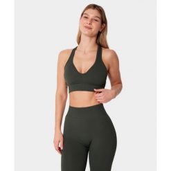 Biustonosz bezszwowy Carpatree Élite zielony. Zielone biustonosze sportowe damskie Carpatree, bez wzorów. Za 159.99 zł.