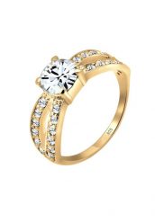 Elli Damski pasjans Glamorous z kryształem ze srebra próby 925 Sterling Silver Pierścionki 1 ct. Szare pierścionki damskie Elli, z kryształem, srebrne. Za 303.99 zł.