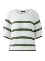 Oui Sweter w kolorze biało-oliwkowym rozmiar: 36. Białe swetry klasyczne damskie Oui, bez kołnierzyka. Za 304.99 zł.