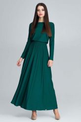 Zielona Zwiewna Sukienka Maxi z Podkreślona Talią. Zielone sukienki damskie Figl, bez wzorów, z elastanu, bez ramiączek. Za 289.00 zł.