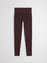 Prążkowane legginsy comfort - czerwony. Czerwone legginsy damskie Sinsay, l, bez wzorów, prążkowane. Za 39.99 zł.