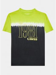 Guess T-Shirt L3YI18 K8HM3 Zielony Regular Fit. Zielone t-shirty i koszulki chłopięce Guess, z aplikacjami, z bawełny, bez kołnierzyka, bez ramiączek. Za 89.99 zł.
