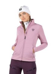Bluza narciarska Rossignol W Classique Hybrid Clim FZ różowa. Czerwone bluzy damskie Rossignol, na jesień, l, bez wzorów, z elastanu, bez kaptura. Za 595.50 zł.