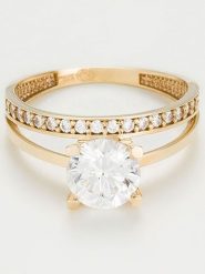 OR ÉCLAT Złoty pierścionek "Majestueuse" z cyrkonią rozmiar: 54. Żółte pierścionki damskie Or Éclat, z cyrkonią, złote. Za 1,304.99 zł.