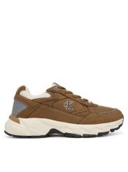 Calvin Klein Sneakersy V3X9-83485-1960 S Brązowy. Brązowe buty sportowe dziewczęce Calvin Klein, ze skóry, bez zapięcia. Za 389.99 zł.