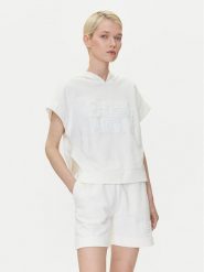 Emporio Armani Bluza EW000775 AF12186 U1131 Biały Loose Fit. Białe bluzy damskie Emporio Armani, l, bez wzorów, z bawełny, bez kaptura. Za 329.99 zł.