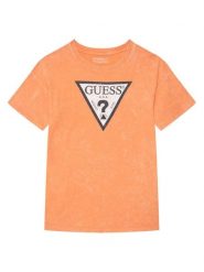 Guess T-Shirt L6GI18 K8HM4 Pomarańczowy Relaxed Fit. Brązowe t-shirty i koszulki chłopięce Guess, z aplikacjami, z bawełny, bez kołnierzyka, bez ramiączek. Za 119.99 zł.