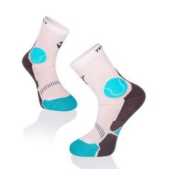 Skarpety tenisowe Fusion White Black Turquoise. Białe skarpetki damskie TRY TO FLY, bez wzorów. W wyprzedaży za 58.09 zł.