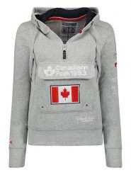Canadian Peak Bluza "Gyrelle" w kolorze szarym rozmiar: XXL. Szare bluzy damskie Canadian Peak, xxl, z aplikacjami, z bawełny, z kapturem. Za 113.99 zł.