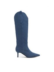 Nine West Kowbojki ZARIYA 909001D Niebieski. Niebieskie kozaki damskie Nine West, z materiału, bez obcasa, na szpilce, bez zapięcia. Za 329.99 zł.