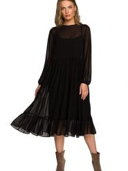 Stylove Sukienka w kolorze czarnym rozmiar: L. Czarne sukienki damskie Stylove, bez wzorów, bez ramiączek. Za 264.15 zł.