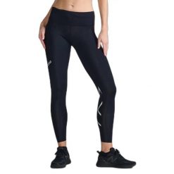 Legginsy kompresyjne, średni wysoki stan, damskie 2XU Aero. Czarne legginsy damskie 2XU, s, bez wzorów, z dzianiny. Za 611.00 zł.