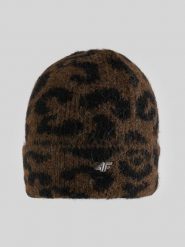 4F Czapka zimowa damska - brązowa Uniwersalny. Brązowe czapki damskie 4F, na zimę, bez wzorów, z dzianiny. Za 59.99 zł.